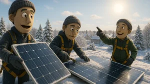 Solar panel efficiency comparison chart winter versus summer temperatures