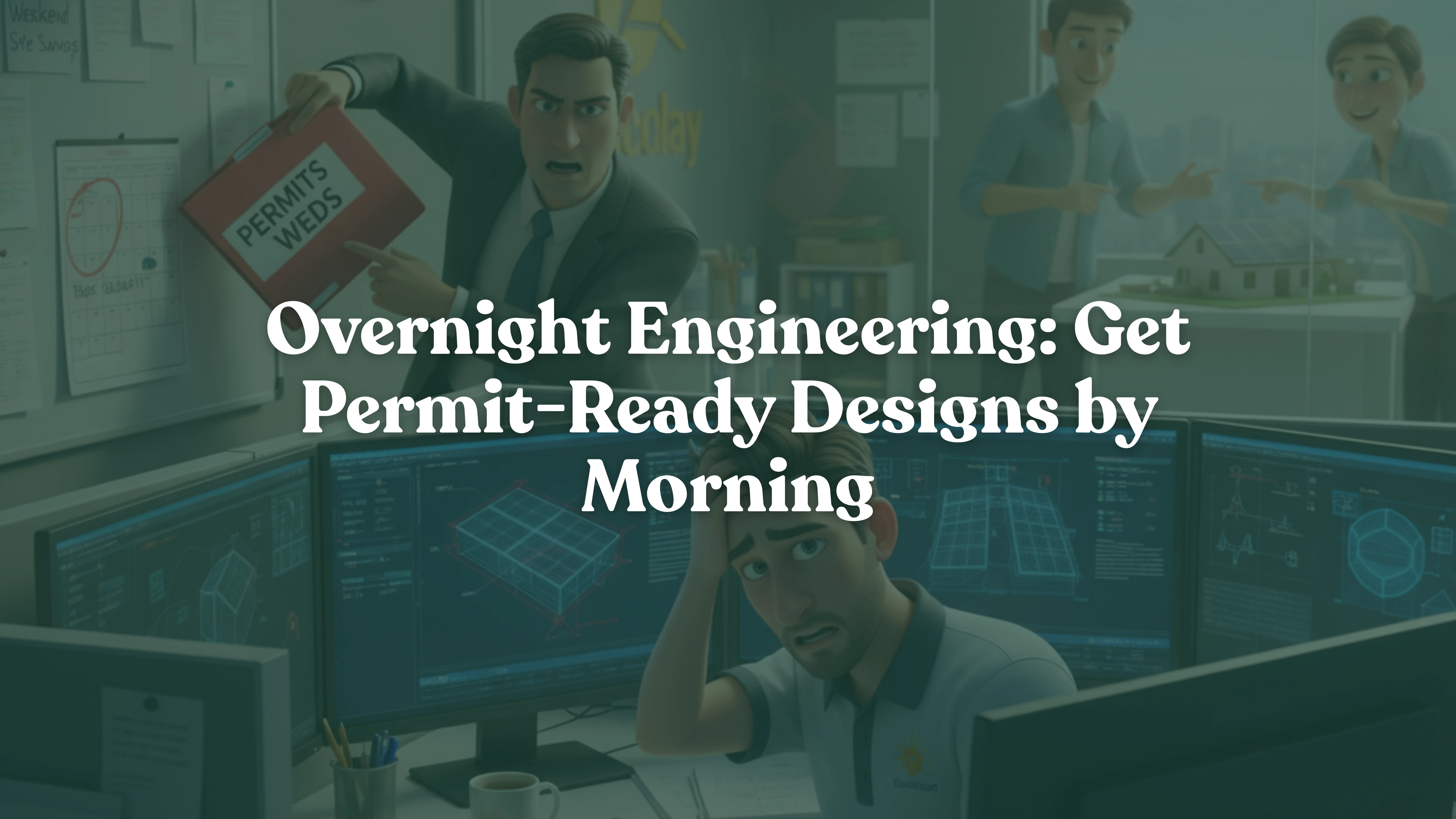 Fast solar engineering turnaround timeline comparison showing traditional vs overnight process