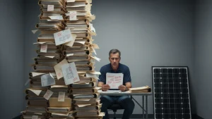 Solar soft costs reduction comparison showing US permitting costs versus streamlined Australian system