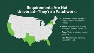 California solar installation showing PE stamp requirements for systems over 10kW