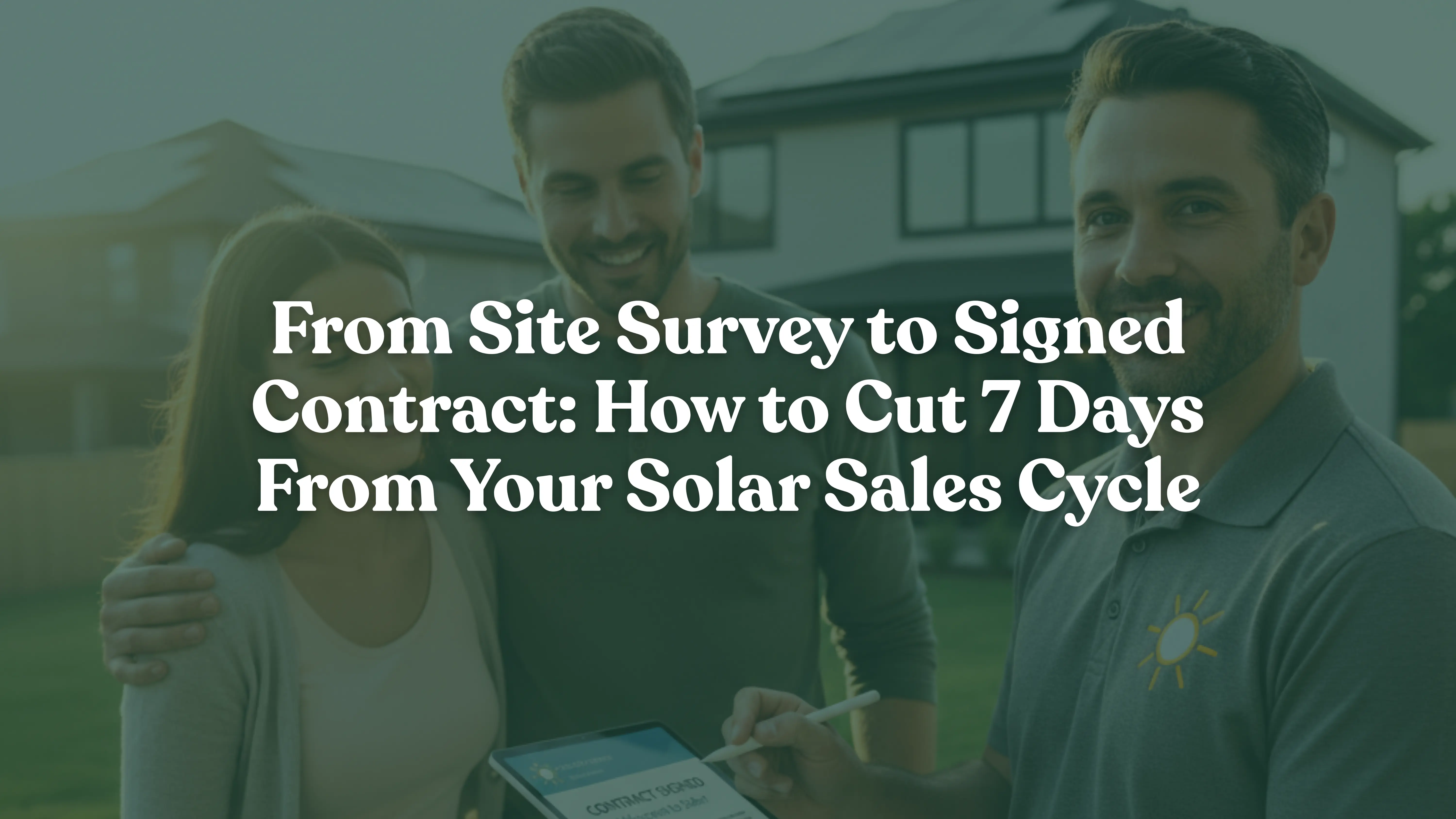 Solar sales cycle optimization timeline showing 7-day reduction from 30 to 23 days