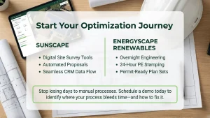 Solar permit approval optimization process showing first-time submission success