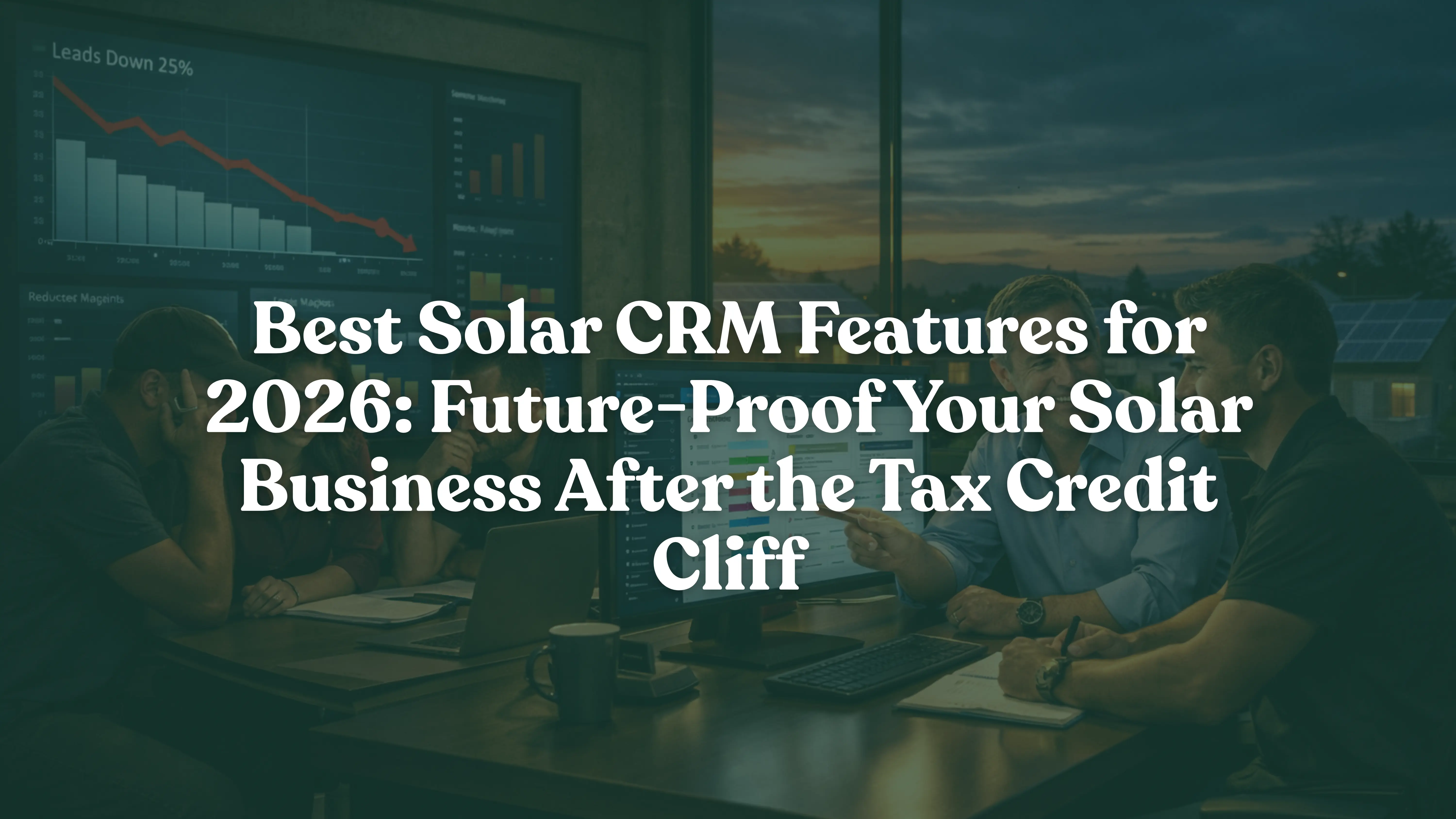 Solar CRM features 2026 guide for installers and EPCs. Discover 7 essential capabilities that future-proof your business after the federal tax credit ends December 31, 2025.