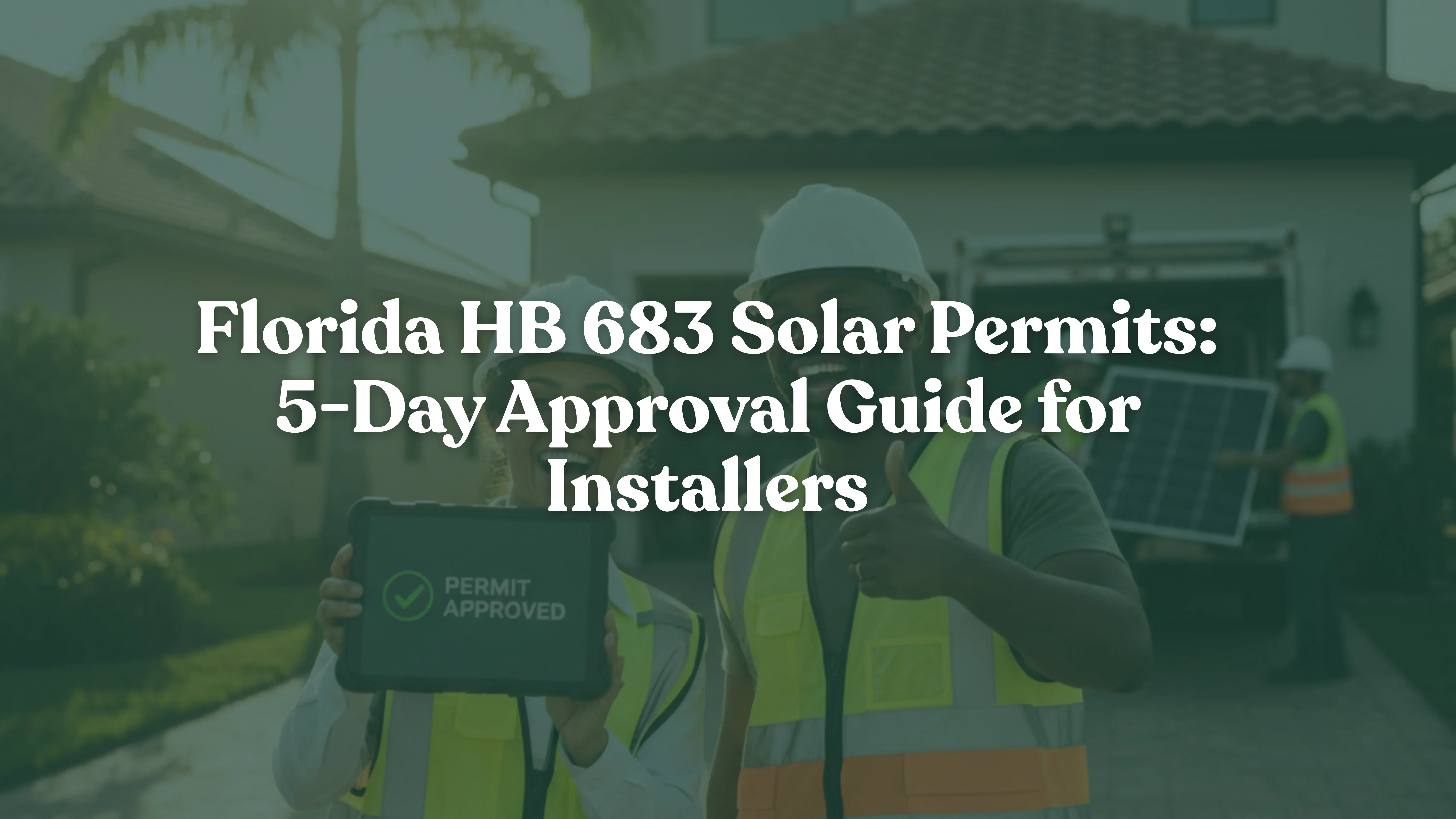 Florida HB 683 solar permits now require 5-day approval or automatic authorization. Learn how installers can reduce timelines 80% and cut soft costs in 2026.