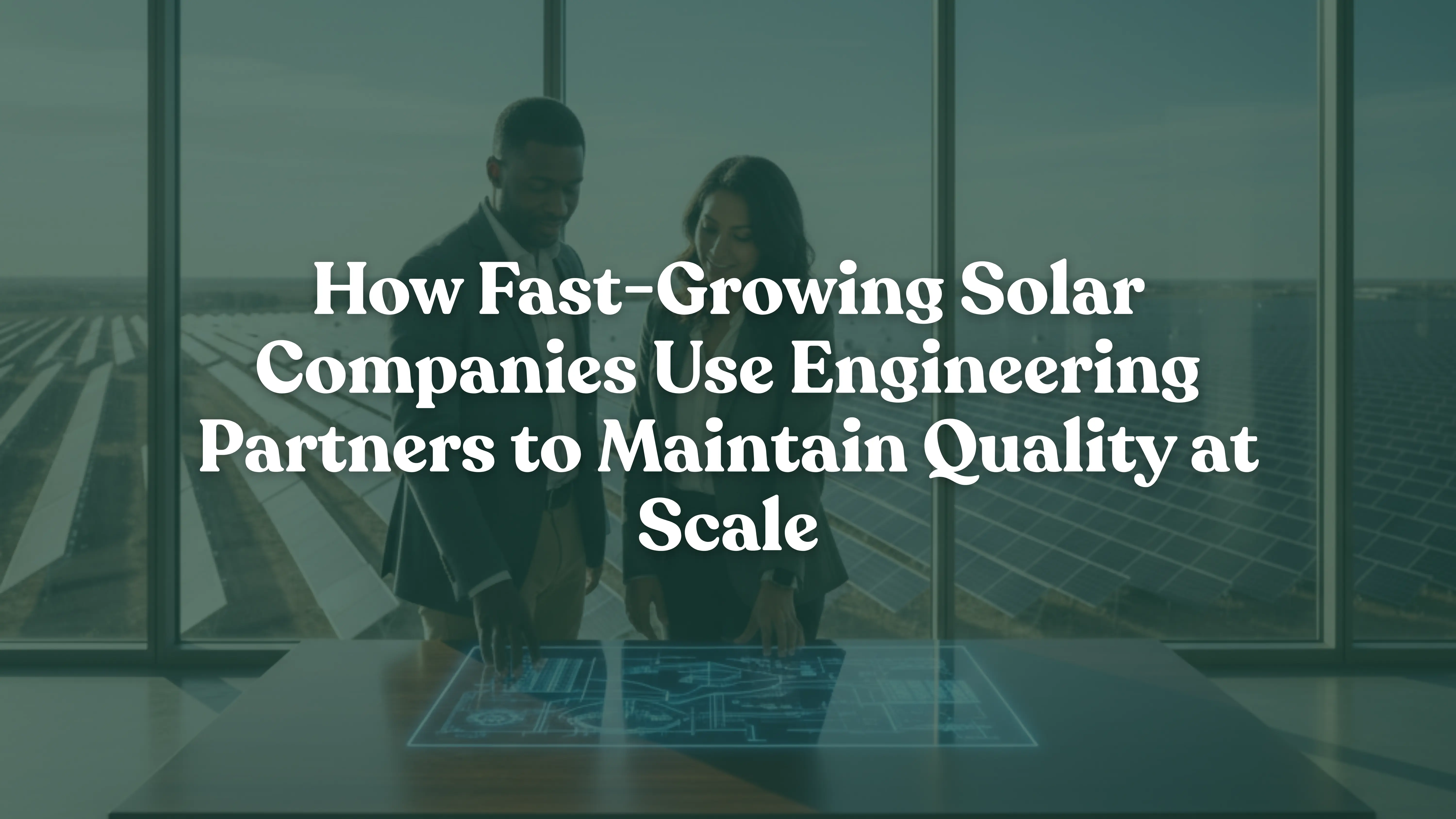 Solar engineering partners reviewing quality control plans for multi-state installation project