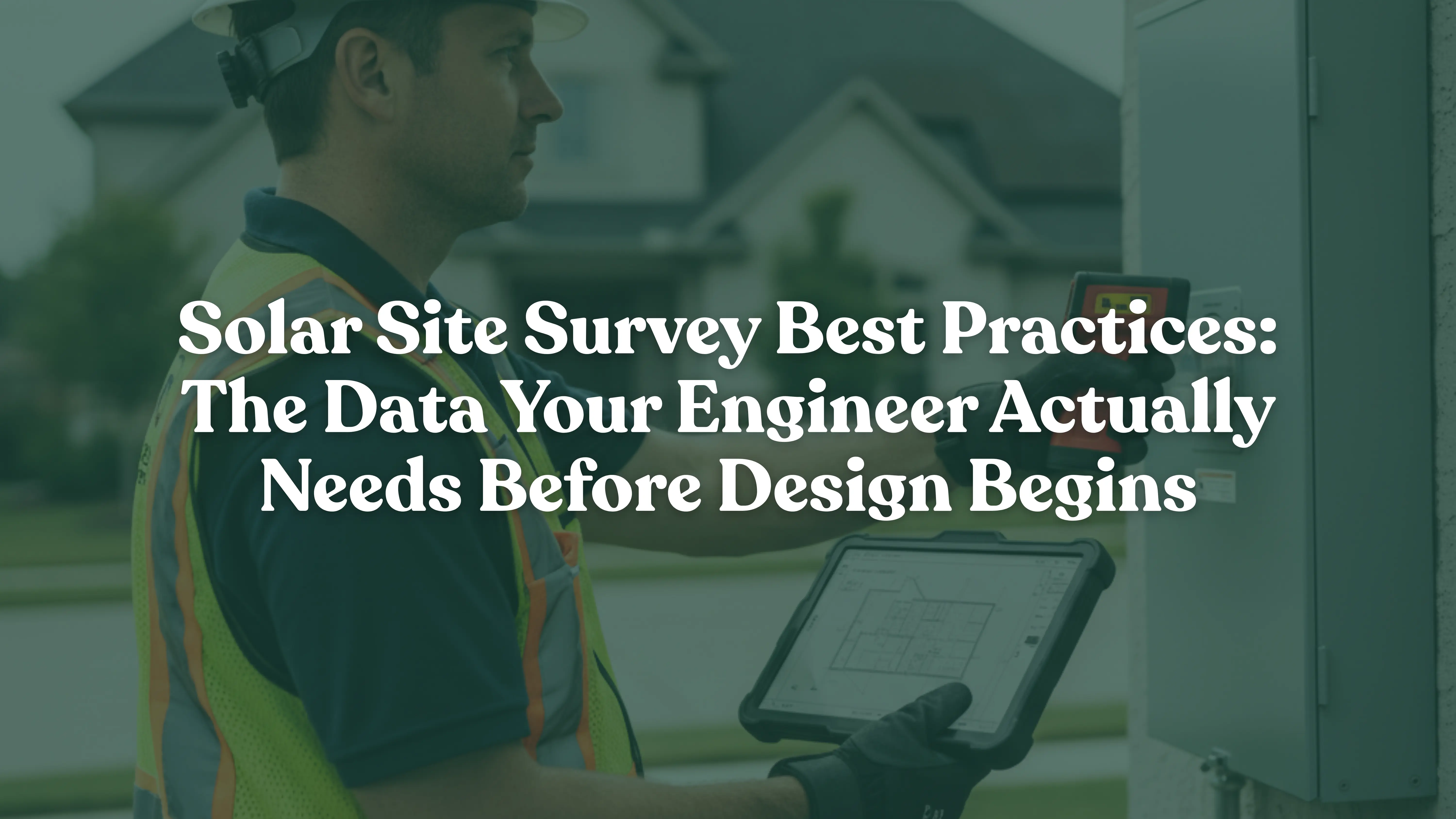 Solar site surveyor measuring roof pitch for accurate solar panel installation planning