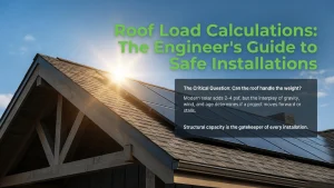 Roof load calculations for solar showing dead load live load wind load and seismic forces on residential roof