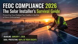 FEOC compliance solar timeline 2026 showing material assistance thresholds and critical deadlines