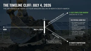 Solar math 2026 comparison showing four-year window versus 18-month compressed timeline for OBBBA compliance