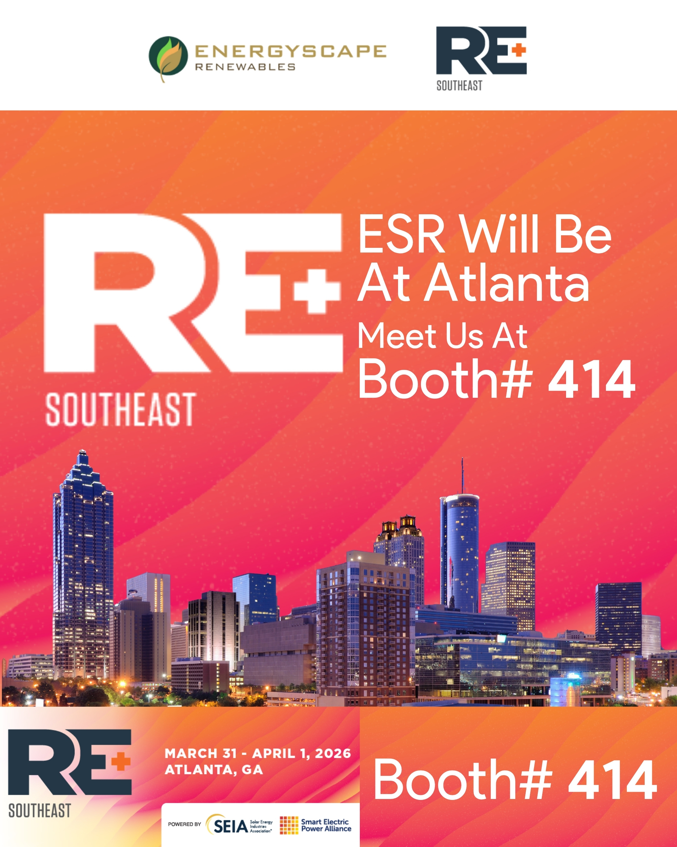 ESR Will Be At RE+ Southeast. Meet Us At Booth# 414