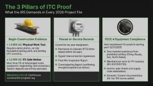 solar project IRS audit compliance documentation checklist