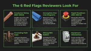 AHJ reviewer flagging solar permit rejection for incomplete electrical diagrams