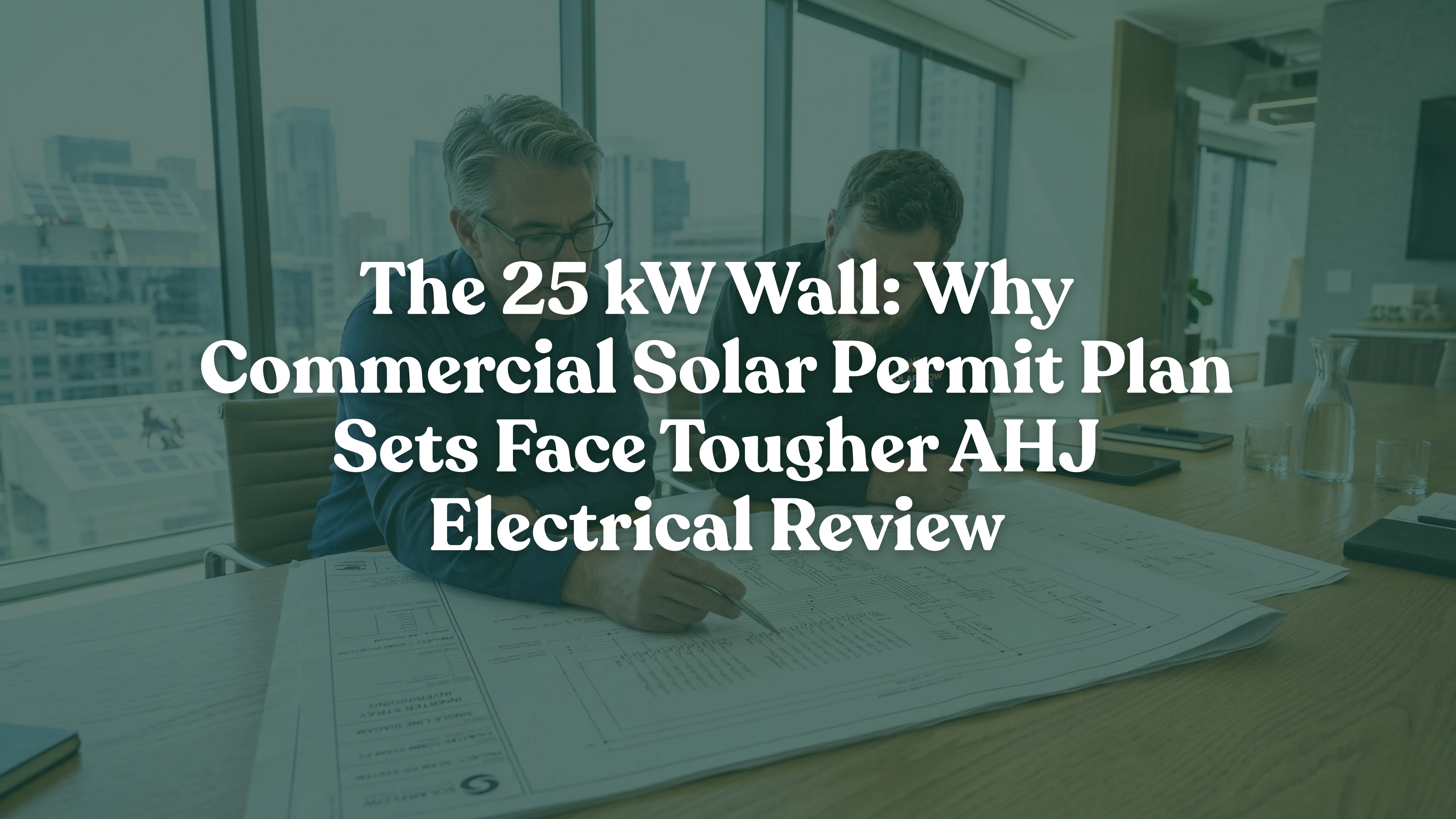 commercial solar permit plan sets three-phase electrical diagram AHJ review above 25kW