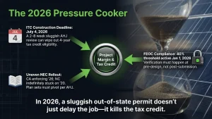 2026 solar ITC construction deadline FEOC compliance NEC 2026 rollout timeline