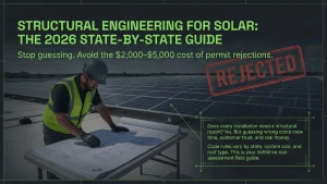 structural engineering report for solar installation on commercial rooftop