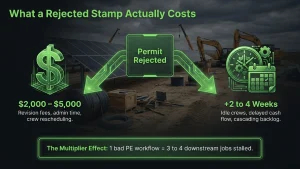 solar PE stamp turnaround plan set review at job site
