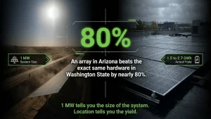 1 MW solar per year by U.S. state in 2026, annual production chart.