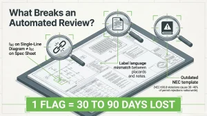 Common solar plan set errors flagged during AI-assisted plan review