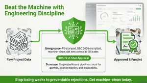 Sunscape keeps the pipeline clean. So book a Sunscape demo or request a plan set today, and stop losing weeks to preventable rejections.